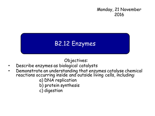 B2.12 Enzymes GCSE Biology