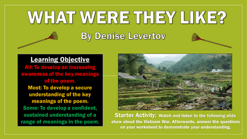 What Were They Like? Denise Levertov - Vietnam War Poem