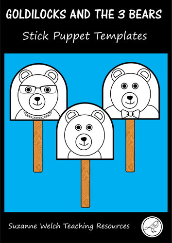 Goldilocks and the 3 Bears - stick puppet templates