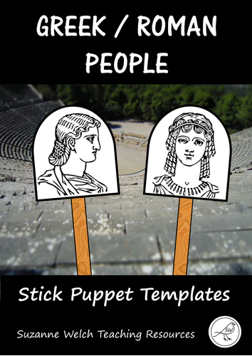 Greek/Roman people - stick puppet templates