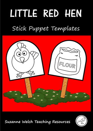 the-little-red-hen-stick-puppet-templates-teaching-resources