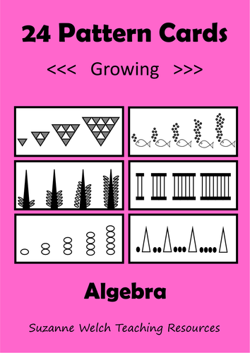 Math Pattern Cards (Algebra)  -  growing/extending patterns