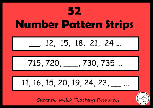 Math Pattern Strips (Algebra)  -  Numbers