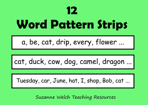 Math Pattern Strips (Algebra)  -  word and letter patterns