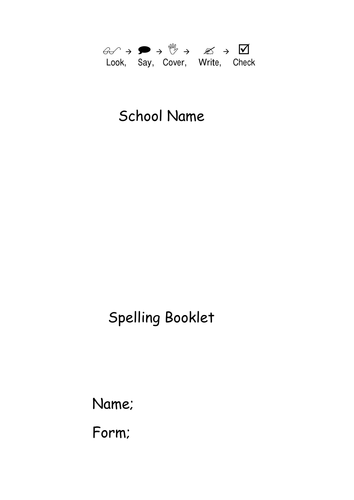 Spelling booklets - whole school - term one