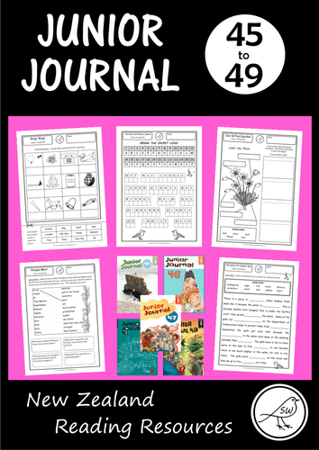 Junior Journal Worksheets (45-49) - New Zealand reading programme