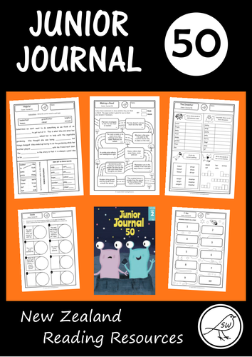 Junior Journal Worksheets (number 50) - New Zealand reading programme