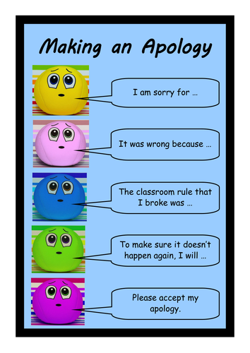 Apology Wall Chart - how to make an apology