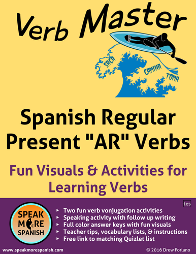 Spanish Verb Master Worksheets * Regular Present "AR" Verbs * Verbos del Presente Regular en Español