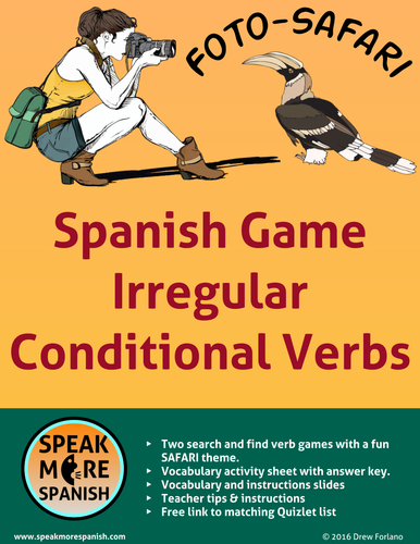 Spanish Verb Game * Irregular Conditional Verbs * Verbos irregulares en el condicional (potencial)