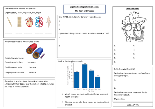AQA Biology Organisation Revision Poster