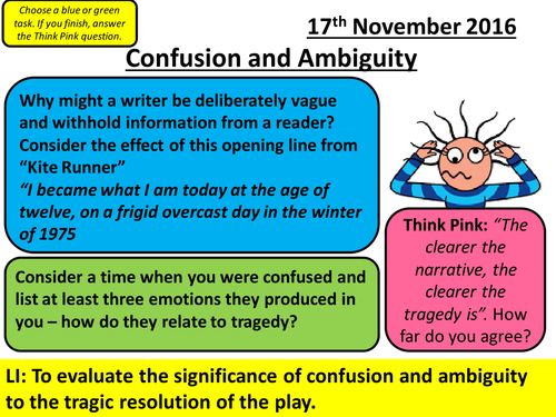 Othello full lesson - AQA Aspects of Tragedy: Confusion and Ambiguity