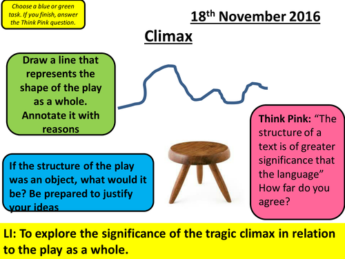Othello lesson - A Level Aspects of Tragedy: Climax