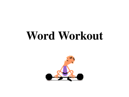 Word Workout Anagram Challenge PowerPoint for English/Form Time