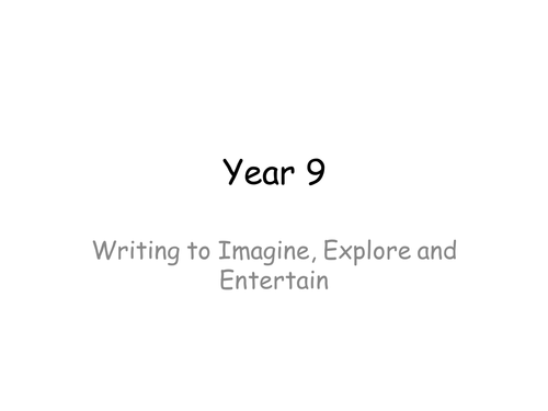 KS3 Writing to explore, imagine & entertain