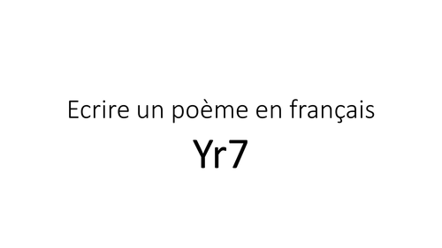 Ecrire un poème en français  / Write a poem in French