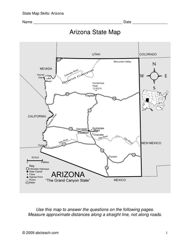 Arizona - Map Skills