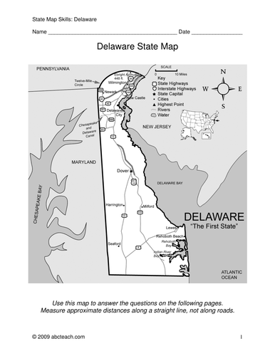 Delaware - Map Skills