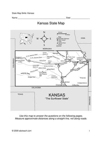 Kansas - Map Skills