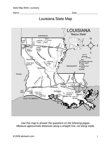 Louisiana - Map Skills