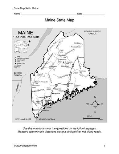 Maine - Map Skills | Teaching Resources