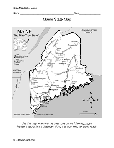 Maine - Map Skills