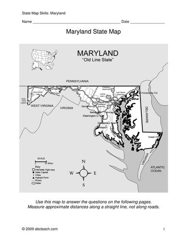 Maryland - Map Skills