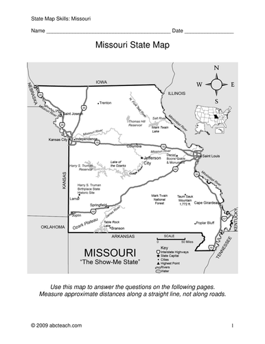 Missouri - Map Skills