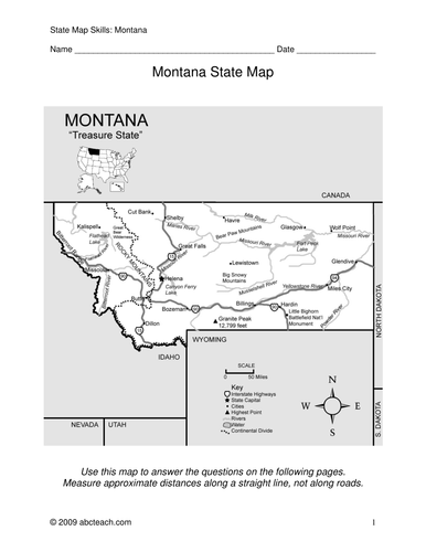Montana - Map Skills