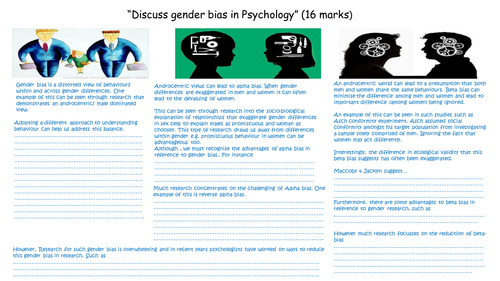 Issues and Debates: Evaluating Gender Bias (Psychology AQA A new spec)