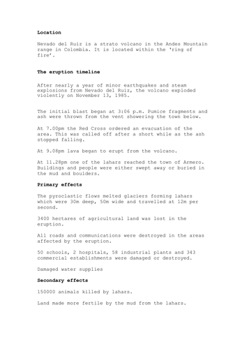 Nevado del Ruiz Volcano