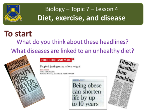 B7.4 - Diet, exercise and health