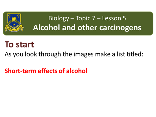 B7.5 - Alcohol and other carcinogens