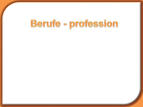 Lesson on Jobs - Die Berufe