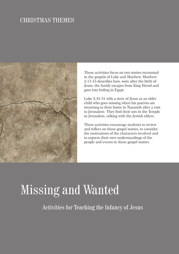 Missing or Wanted - Activities for Teaching the Childhood of Jesus
