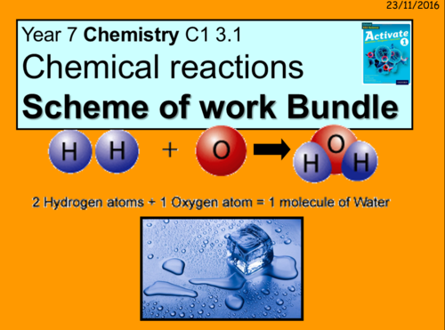Year 7 Activate 1 Chemistry  C1.3  Chemical Reactions Scheme of work.