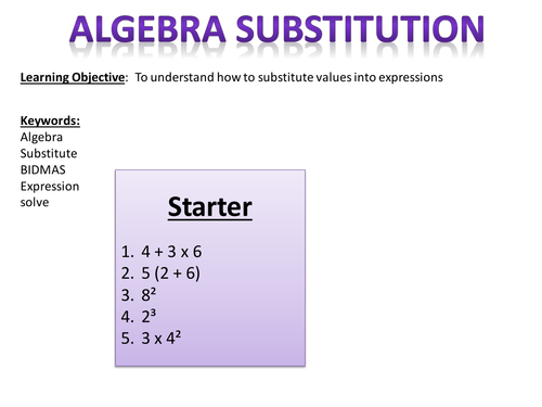 Substitution with negatives and powers