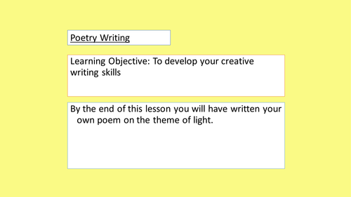 Poetry writing  - A stand alone lesson