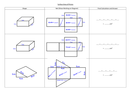 SIMPLE - Surface Area of Prisms (No Cylinders)