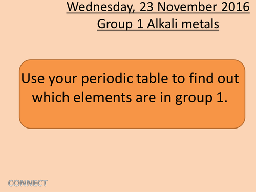 Group 1 alkali metals lesson