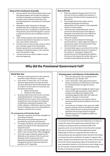 Why Did The Provisional Government Fail Teaching Resources