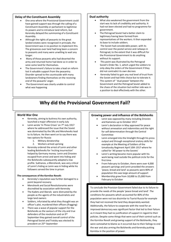 Why did the Provisional Government Fail?