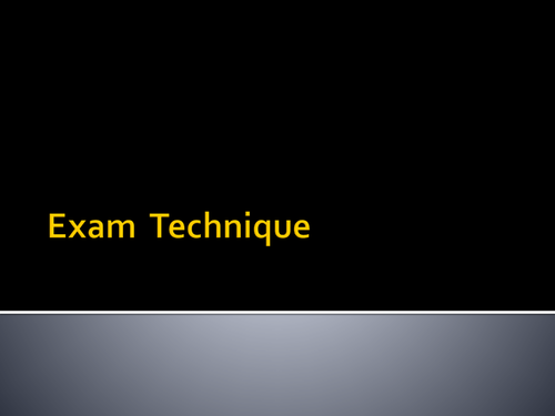 Exam technique lesson