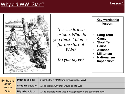 Long and Short term Causes of WWI