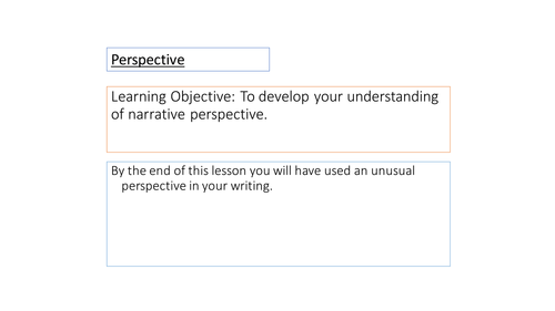 Prose Writing - From an unusual perspective