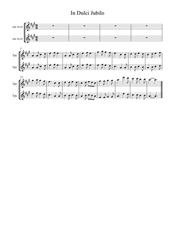 In Dulci Jubilo instrumental for School Ensemble