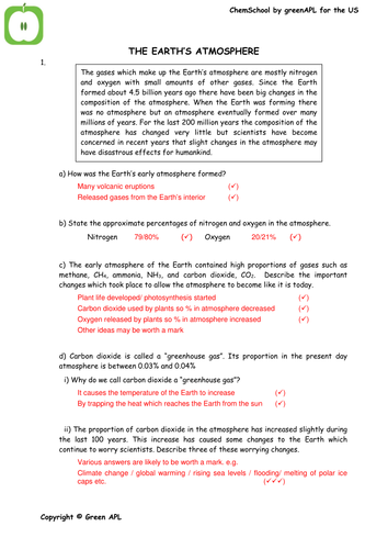ChemSchool: The Earth's atmosphere