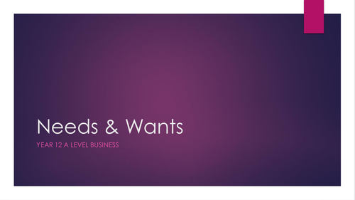 Needs & Wants of a Business