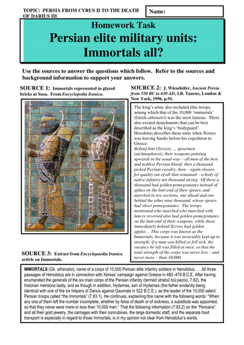 Persian military elite units: Immortals all?