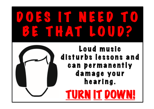 Loud Music Poster for Practice Rooms - Turn it Down!